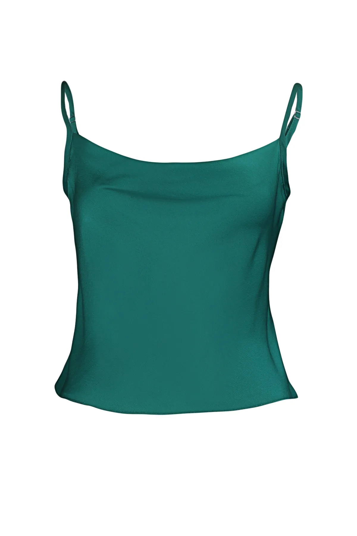 Trendyol Collection  Smaragdgrüne Satin-Webbluse mit Riemchenkragen TWOSS19BB0161