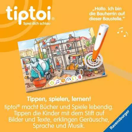 Kinderpuzzle ab 3 Jahren - tiptoi® Puzzle für kleine Entdecker: Baustelle - 12 Teile