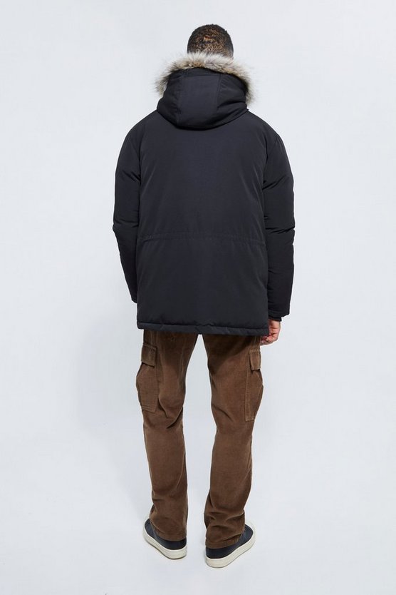 Recycelter Kunstfell-Parka mit Kapuze