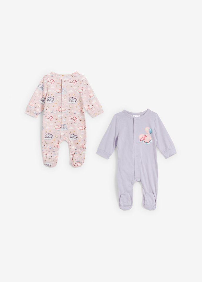 Baby Schalfoverall aus Bio-Baumwolle (2er Pack)