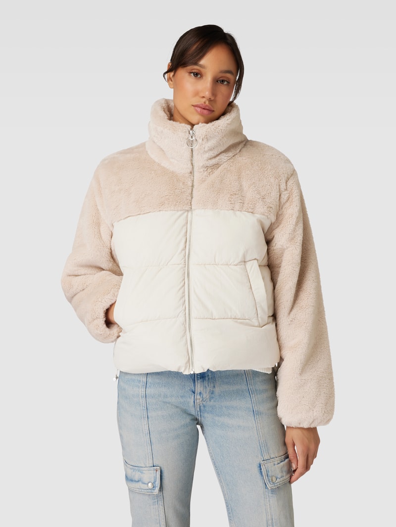 Steppjacke mit Kunstfell Modell 'WANJA' in beige
