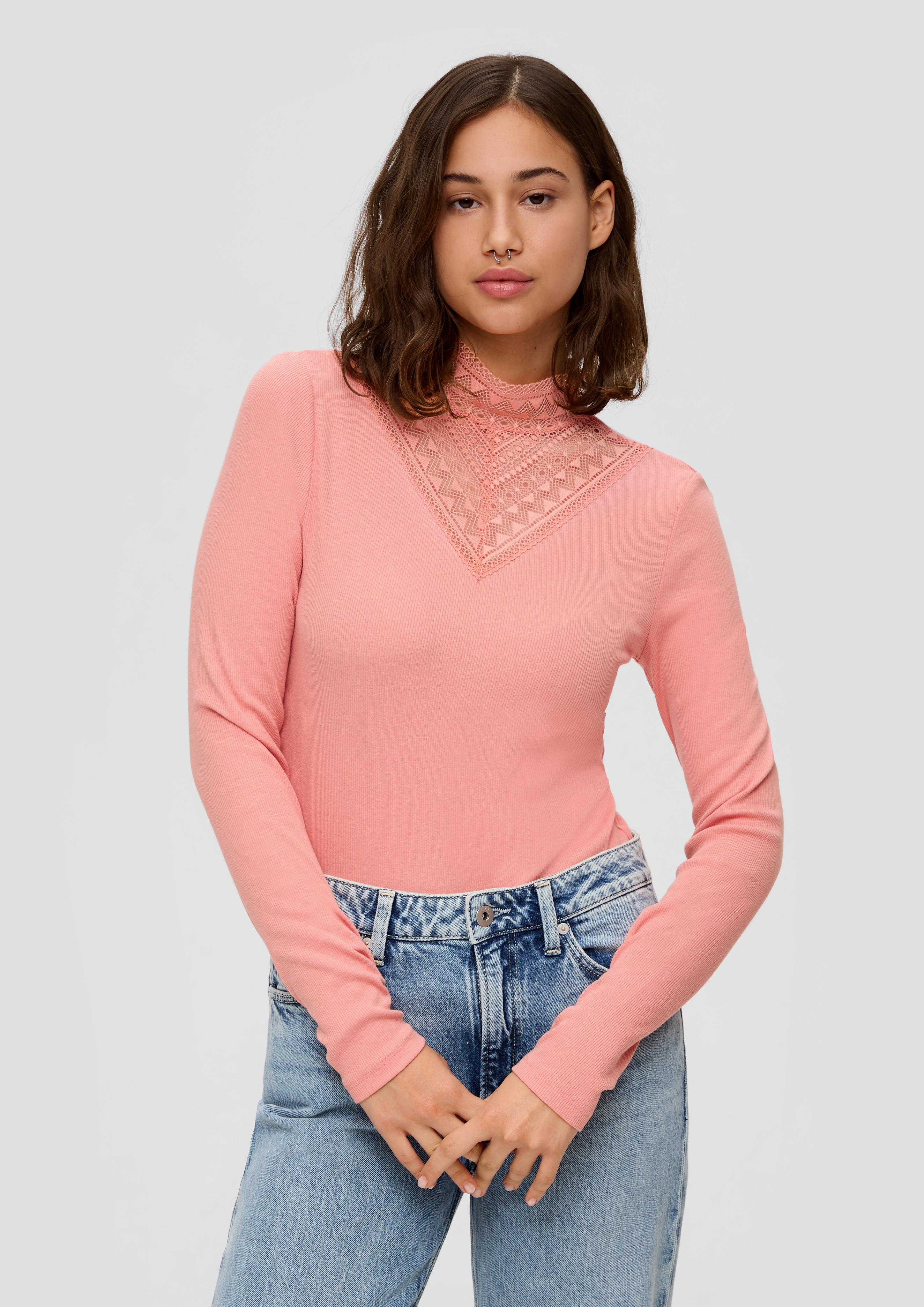 Langarmshirt mit Spitzen-Detail  2141121-2108