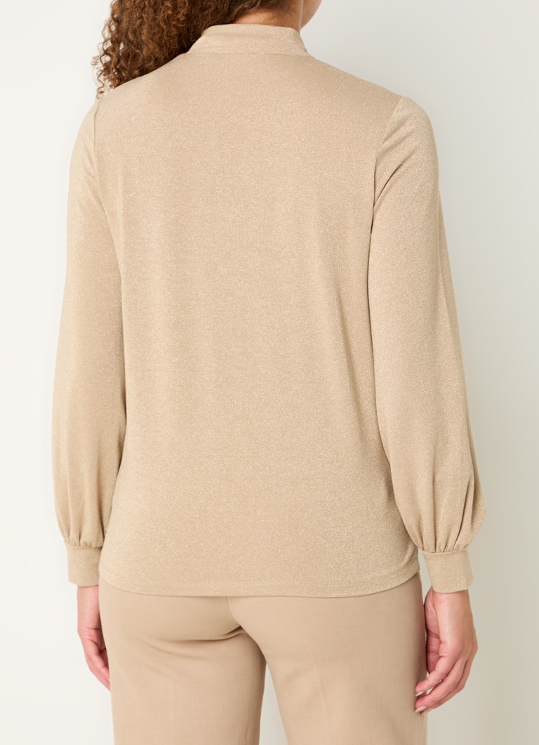 River Woods Top with lurex and bow collar