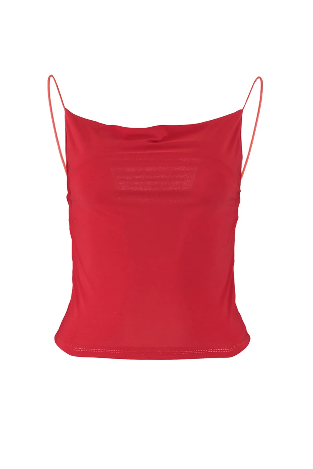 Trendyol Collection  Rote, dehnbare Strickbluse mit tailliertem Kragen TWOSS21BZ0667