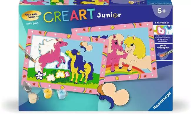 CreArt Süße Ponys - Malen nach Zahlen für Kinder ab 5 Jahren