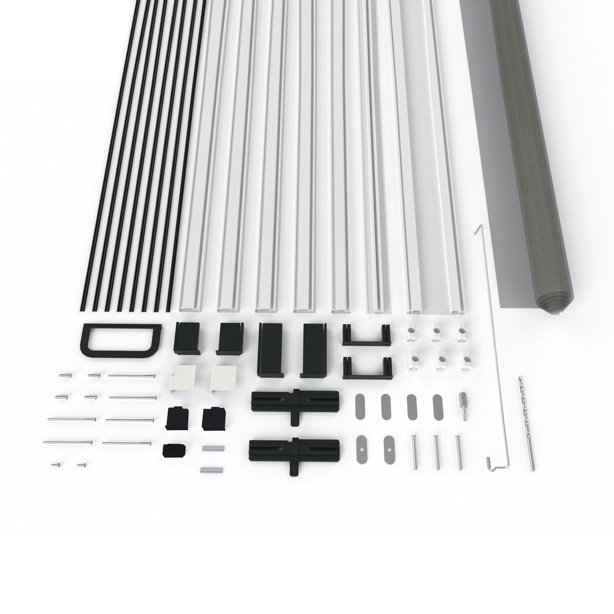 Hecht Powertec XXL Aluminium-Fliegengitter-Bausatz SLIMPLUS, ca. 120 x 240 cm, anthrazit