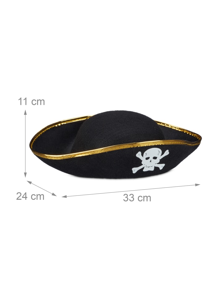 relaxdays 6x Piratenhut in Schwarz günstig kaufen onesize
