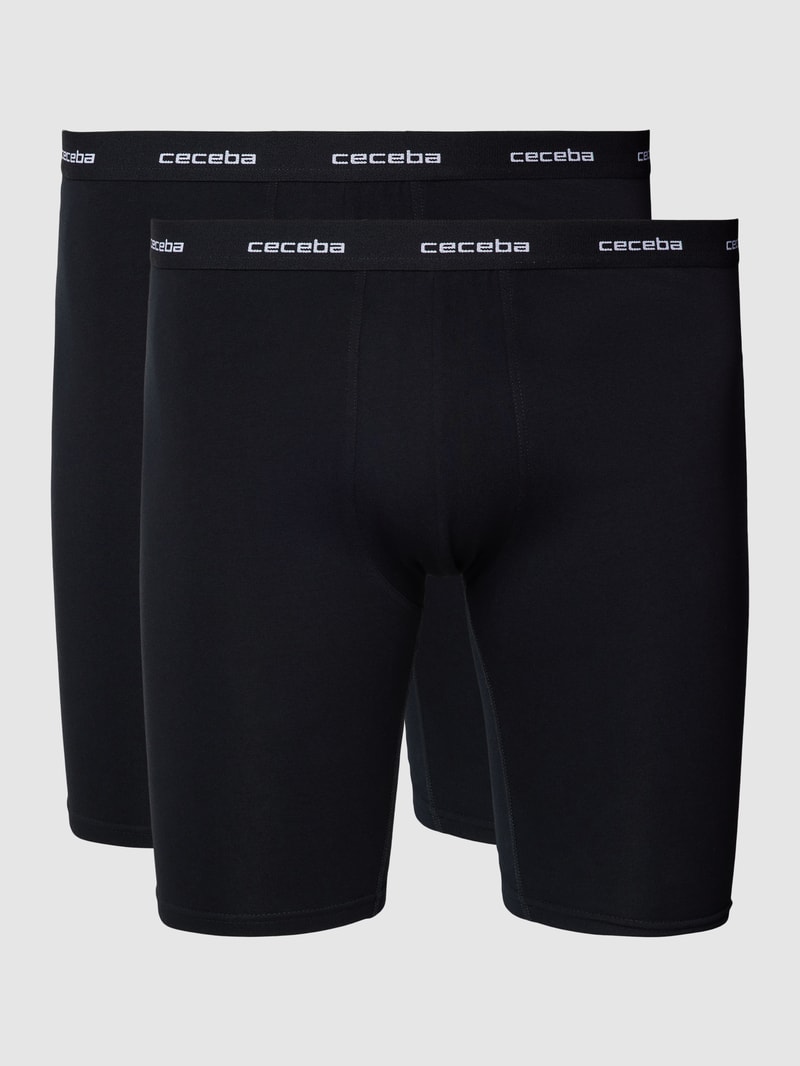 PLUS SIZE Trunks im 2er-Pack mit elastischem Bund Modell 'MONZA' in schwarz