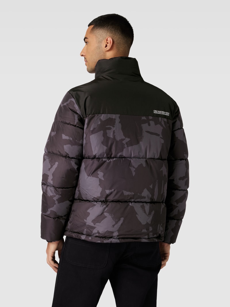 Steppjacke in Two-Tone-Machart Modell 'MELVIN' in anthrazit