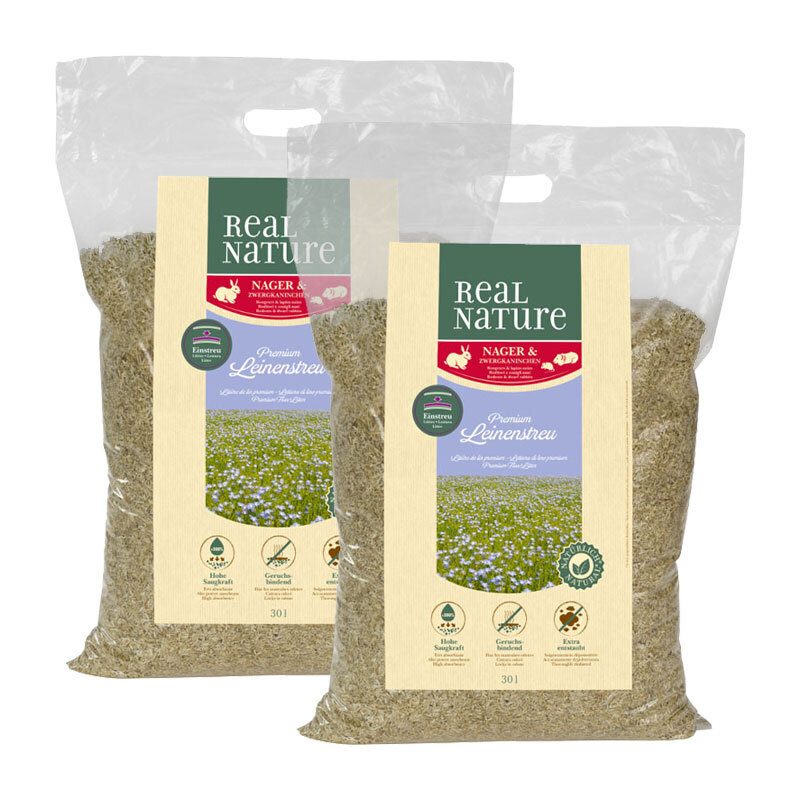 REAL NATURE Streu & Stroh REAL NATURE Leinenstreu 2x30 l