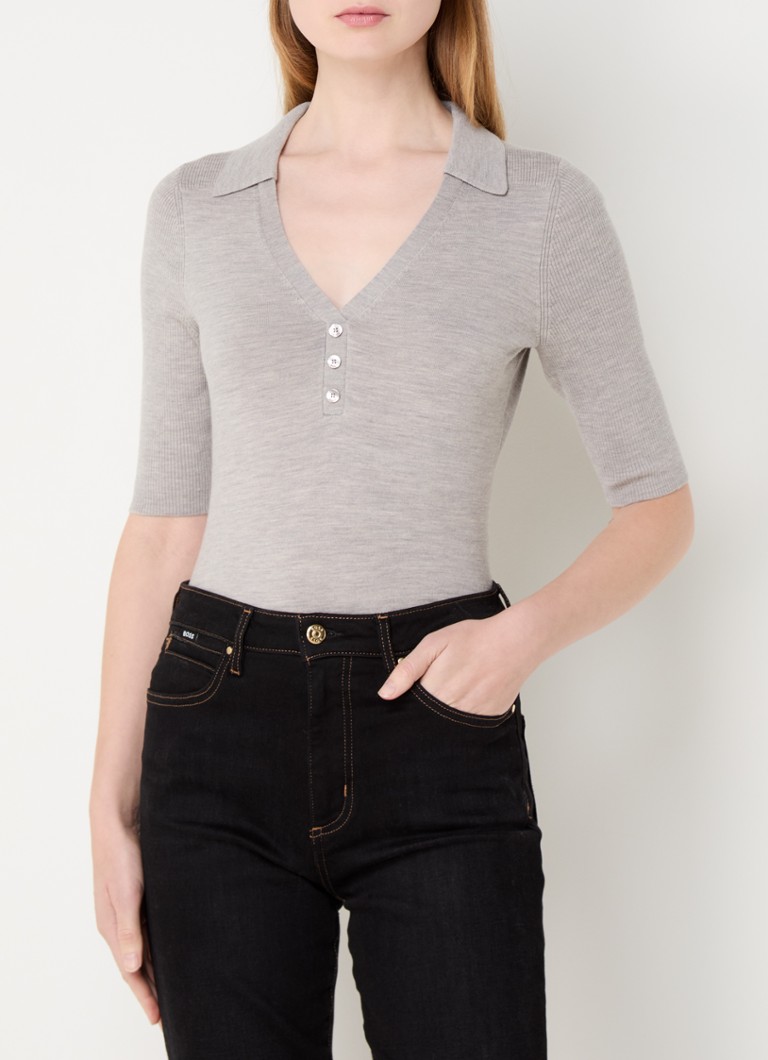 HUGO BOSS Fatirame fine-knit polo shirt made of virgin wool