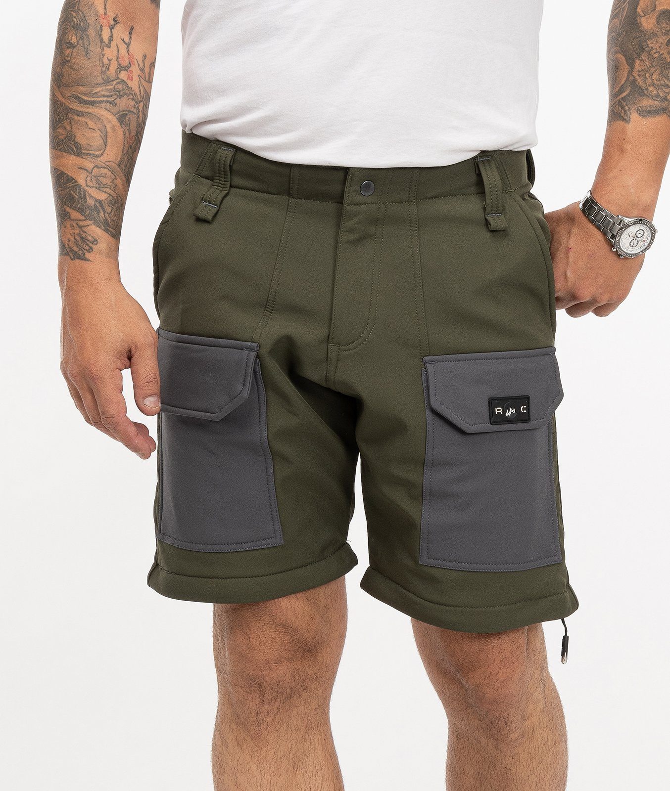 Rock Creek Softshellhose Herren Softshellhose Zipp-Off Hose Shorts H-309