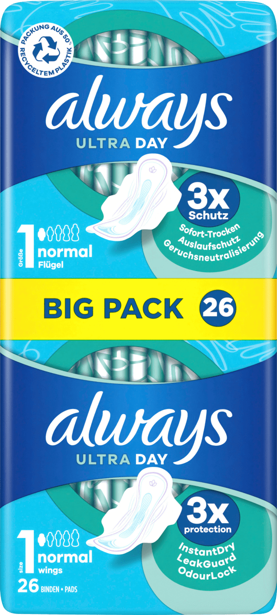 Ultra-Binden Normal mit Flügeln BigPack, 26 St