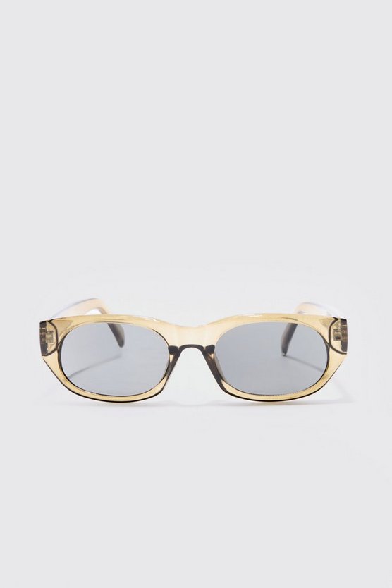Klobige runde Sonnenbrille in Khaki