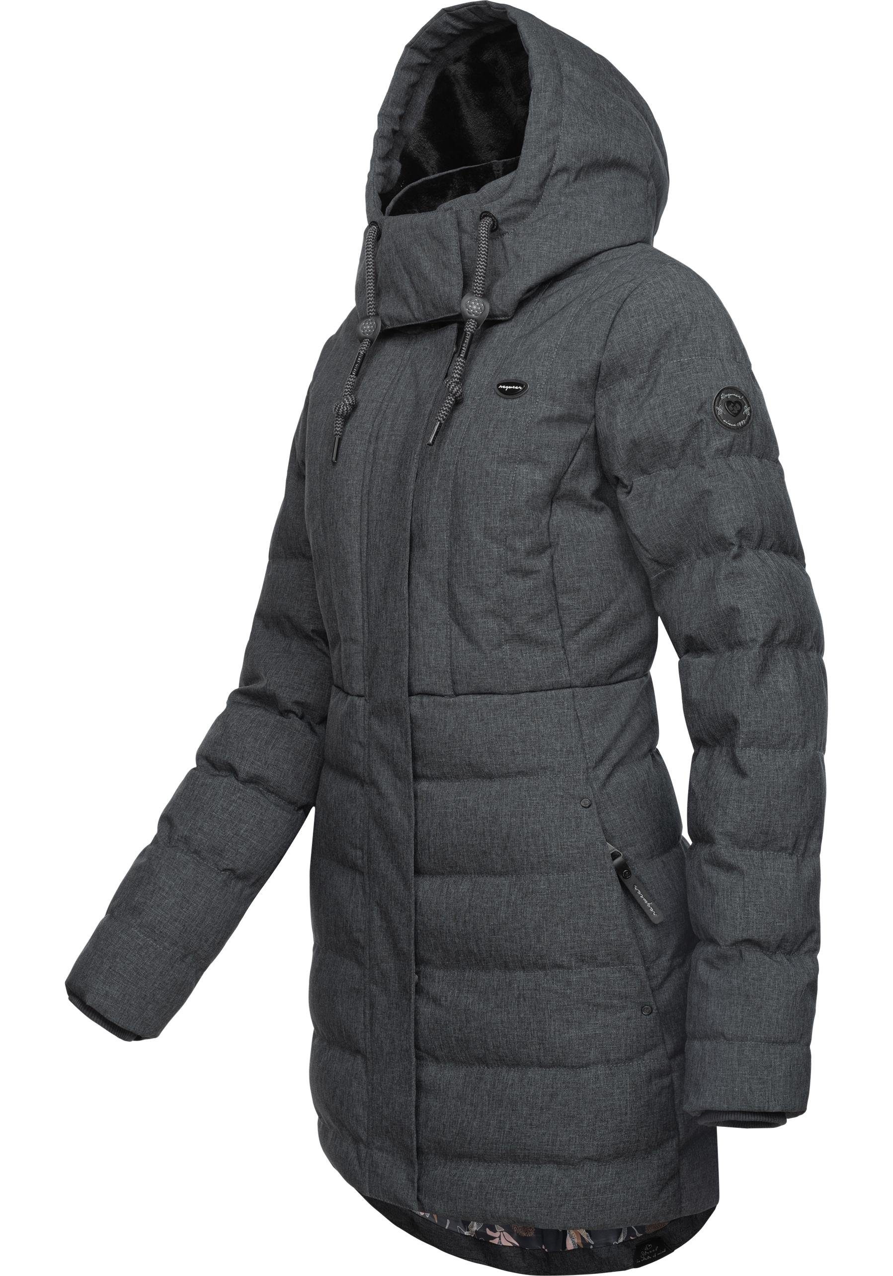 Ragwear Kurzmantel Ashanta stylischer, gesteppter Winterparka mit gefütterter Kapuze
