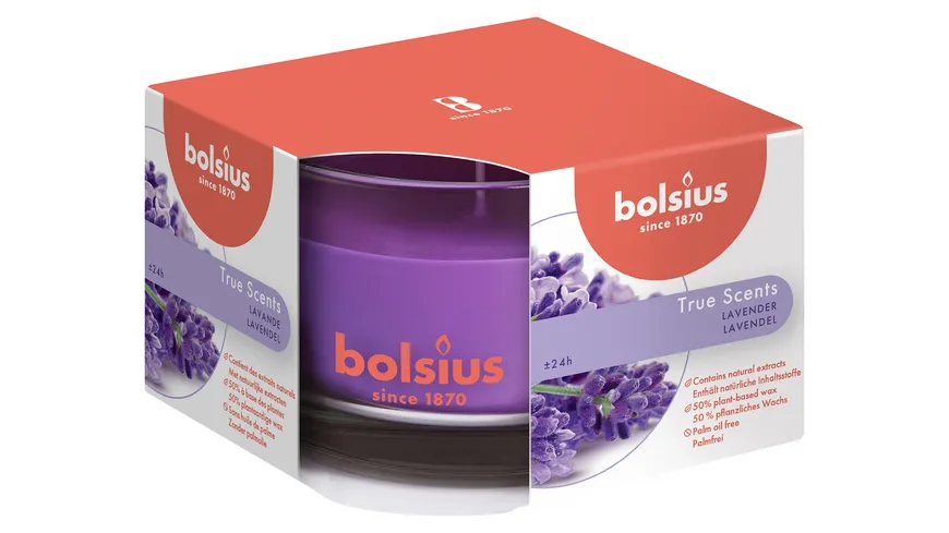 bolsius Duftglas medium True Scents Lavendel Lavendel