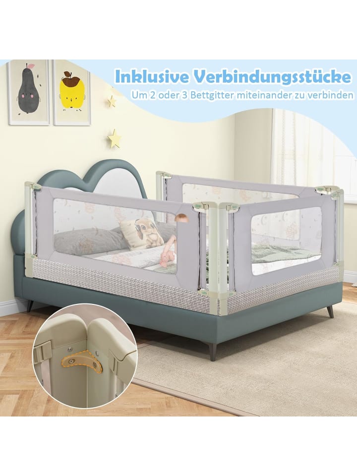 COSTWAY Babybettgitter 150cm in Grau günstig kaufen onesize