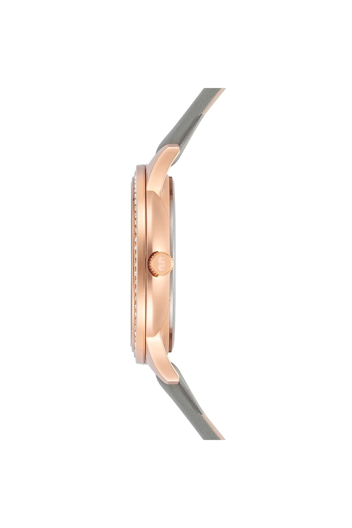 Rhodenwald & Söhne  Multifunktions Damen Multifunktionsuhr roségold Echtleder grau