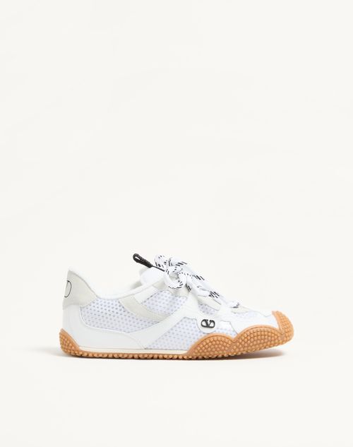 Baskets Amphibia en cuir de veau caoutchouté et cuir fendu