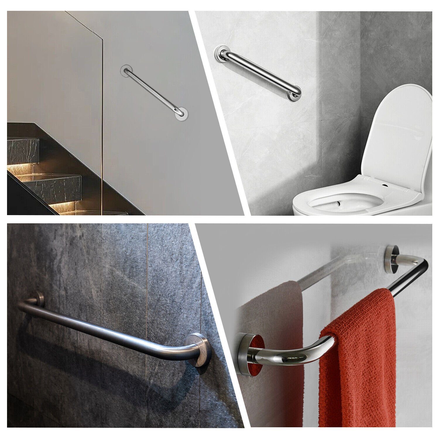 Boromal Haltegriff Edelstahl Rutschfest für Bad Badewanne Dusche Sicherheitsgriffe 60cm, für Senioren und Kinder