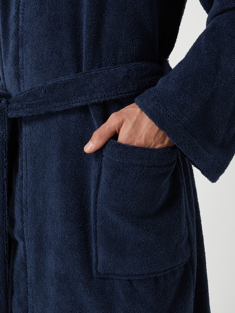 Bademantel aus Frottee in marineblau