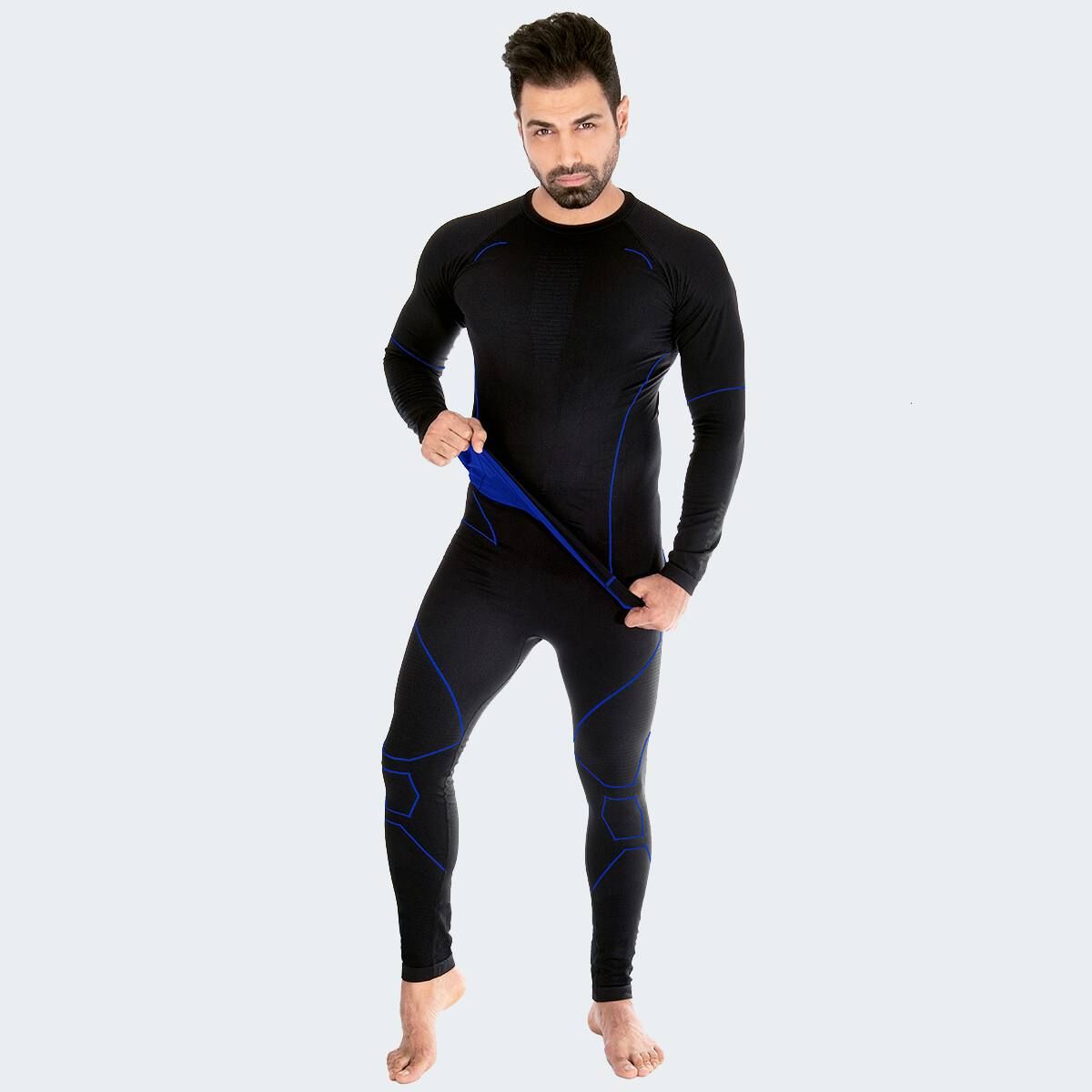 Black Snake Blue Herren Seamless Funktionsunterwäsche Set