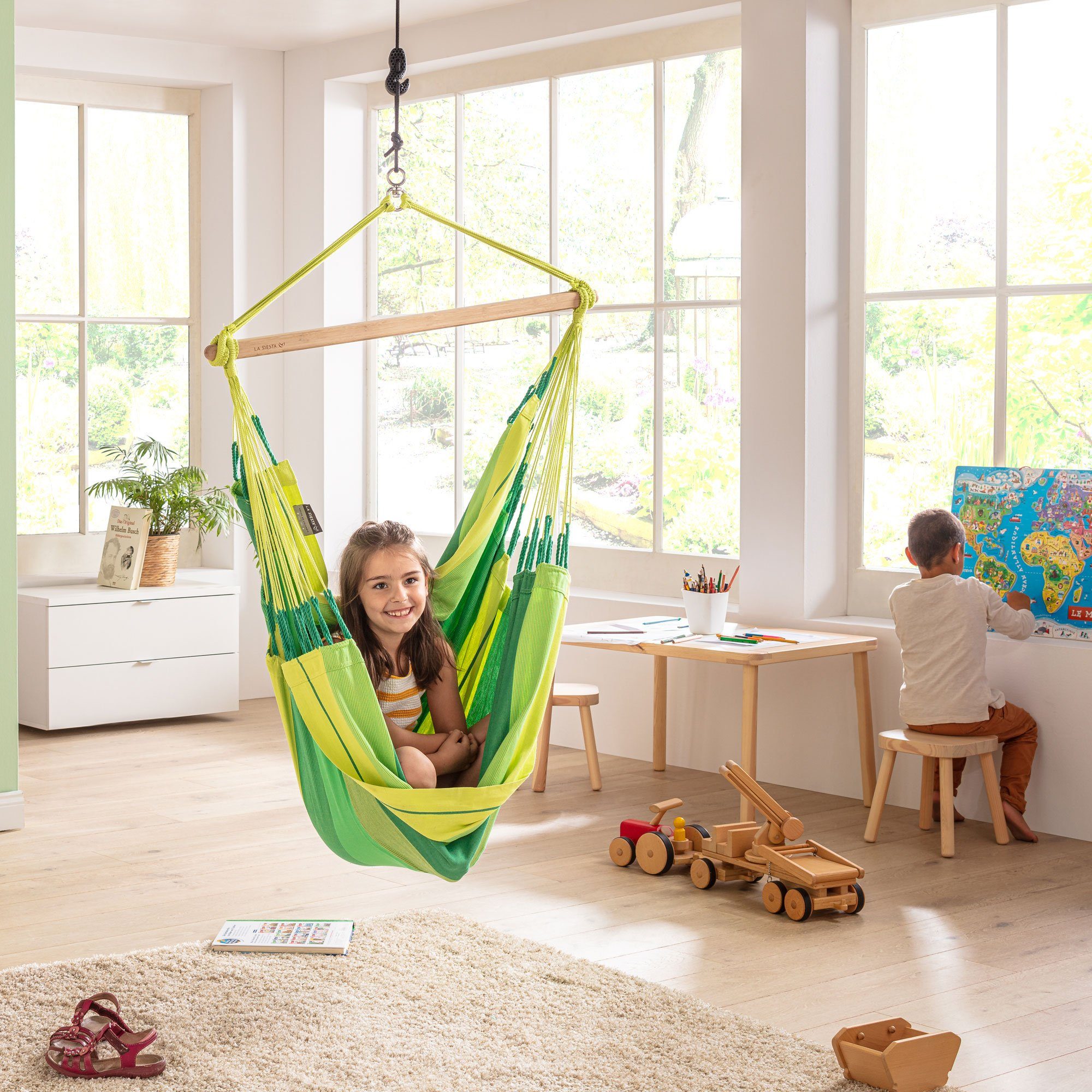 La Siesta Hängestuhl Hängestuhl Hängesessel HABANA Jungle - Basic aus Bio-Baumwolle La Sies, Hochwertige Qualität