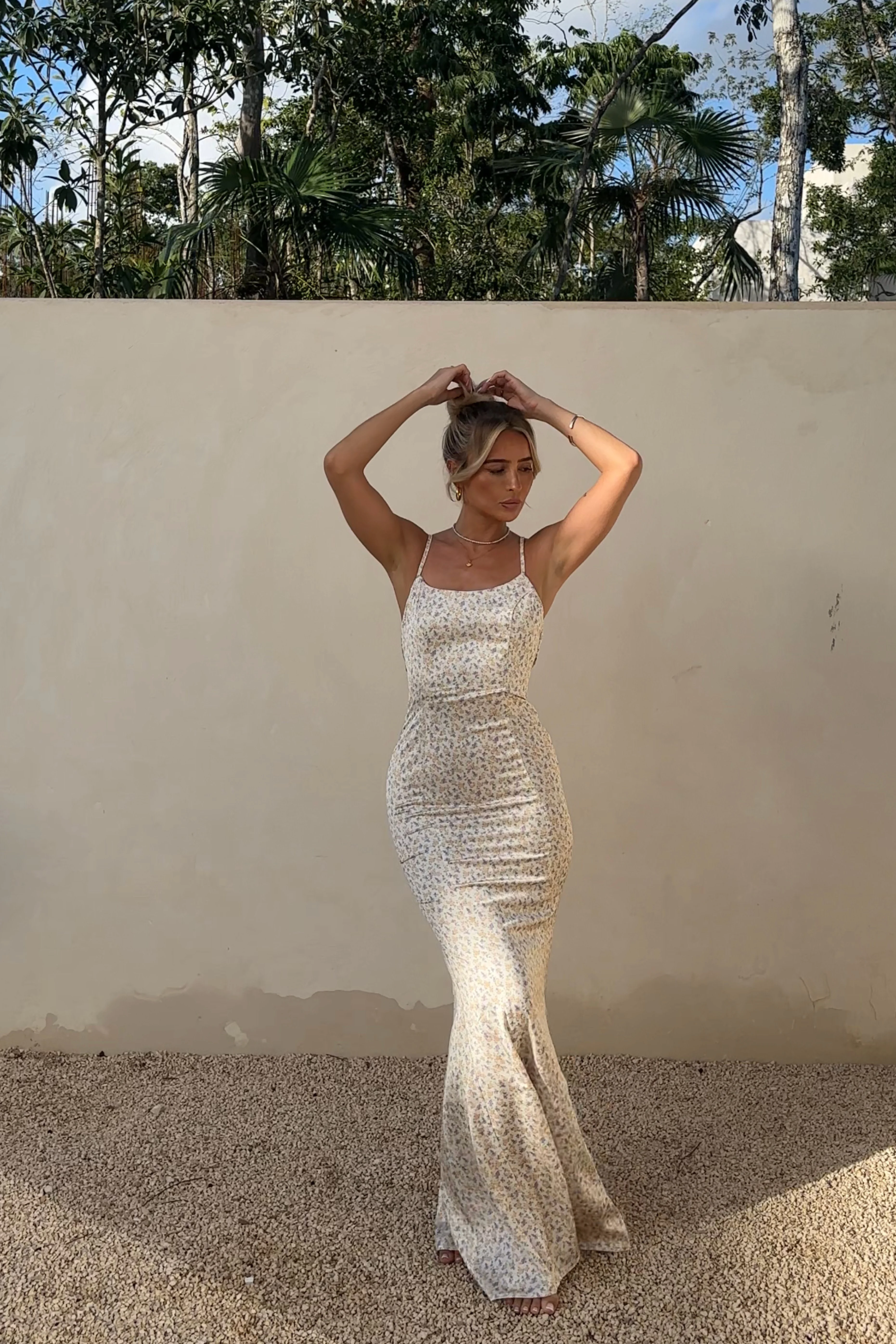 Meerjungfrauen-Maxikleid aus Satin