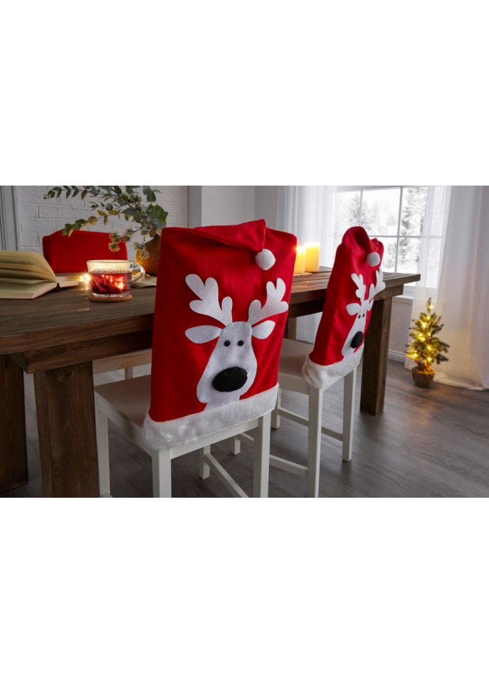 Stuhlhusse mit Elchmotiv (4er Pack)