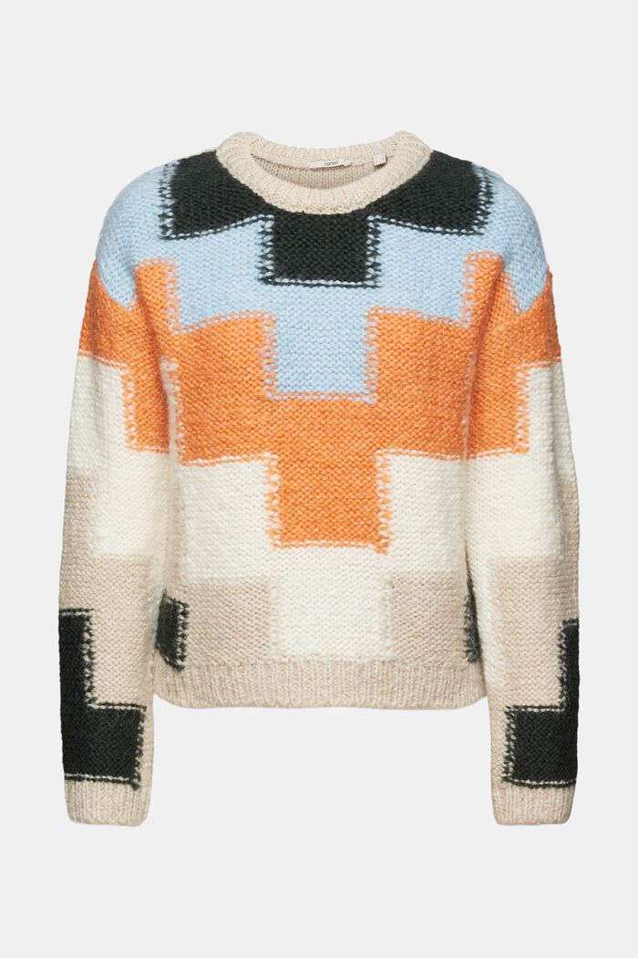 Grobstrickpullover mit Intarsia