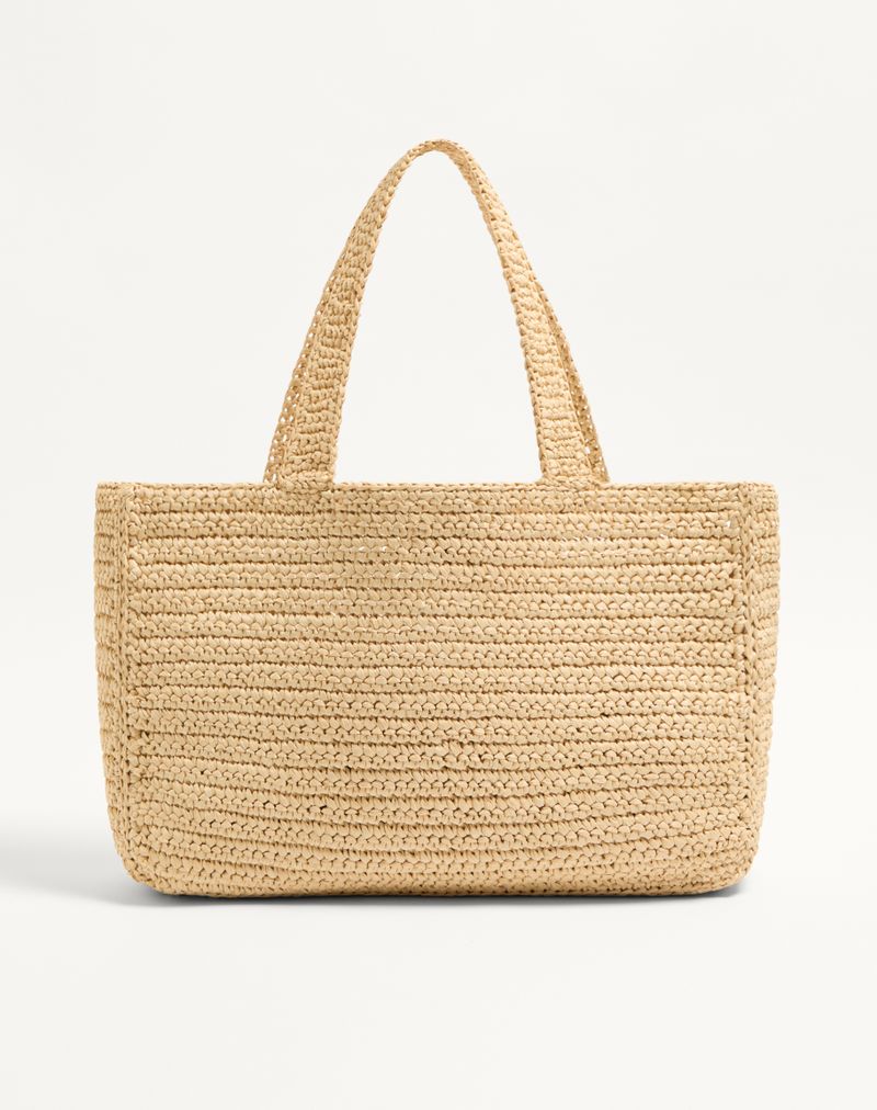 Valentino Garavani Viva Superstar Stor Raffia indkøbstaske