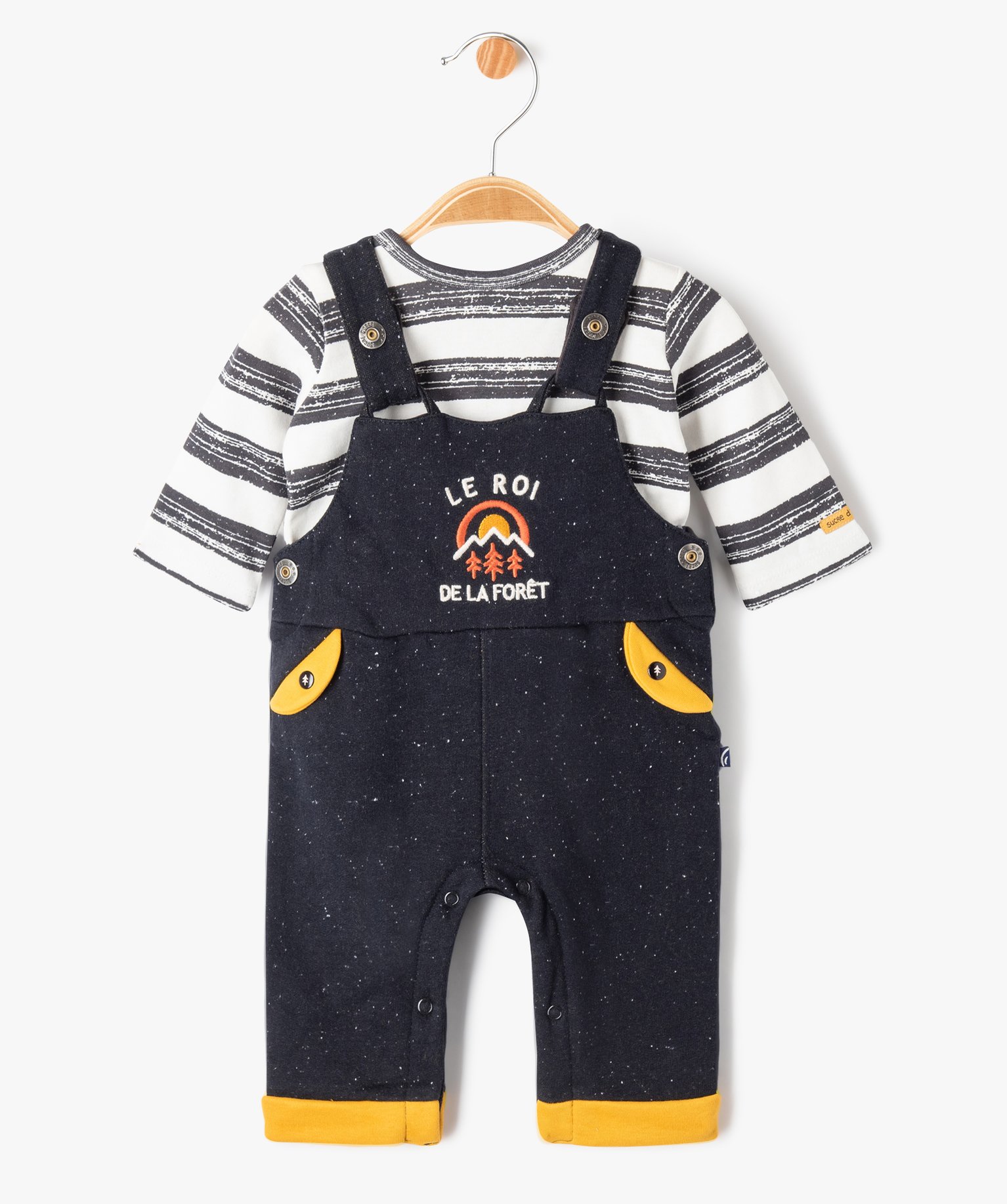 Ensemble bébé Garçon 2 pièces : tee-shirt + salopette - ... raye | GEMO