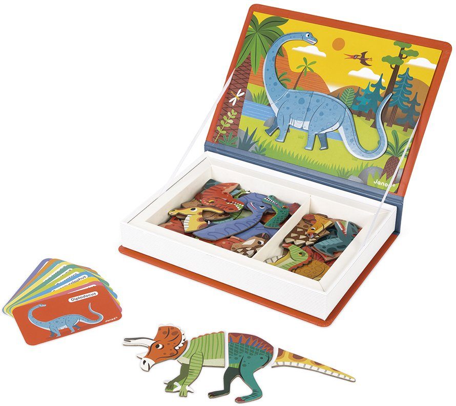 Janod Lernspielzeug Magnetbuch - Dinosaurier