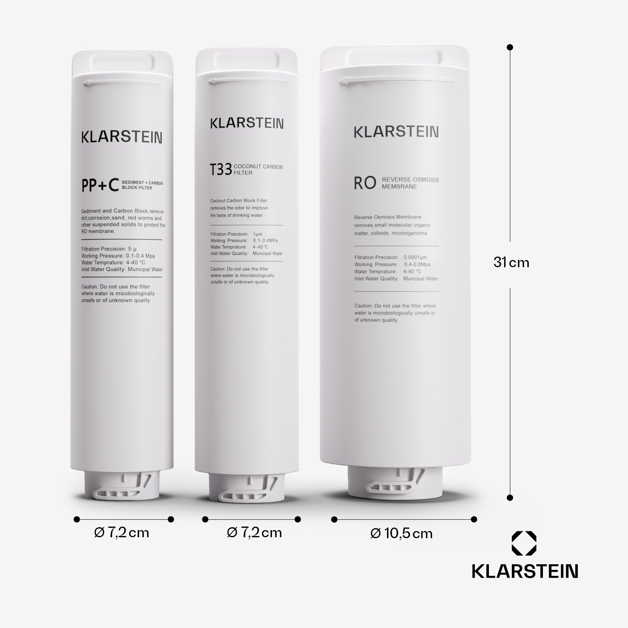 Klarstein Wasserfilter PureFina 600 Wasserfiltersystem, Zubehör für PureFina 600, RO-Filter Wasserfilter maschine Wasserhahn Home Office