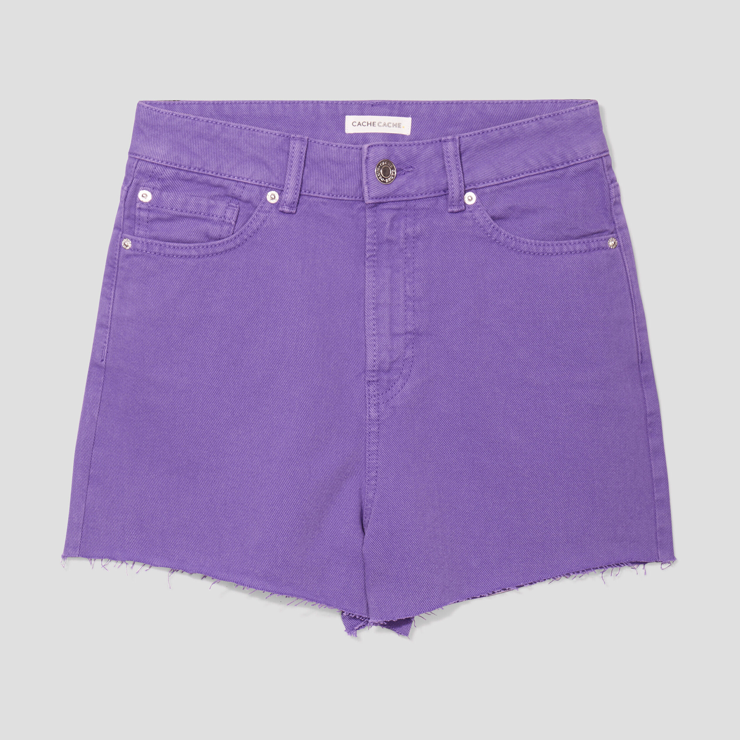 Short droit bords francs violet foncé femme | Cache Cache