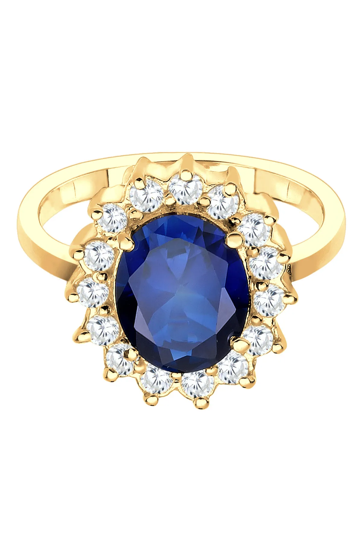 ELLI  Ring Cocktailring Saphirblau Royal Zirkonia 925 Silber