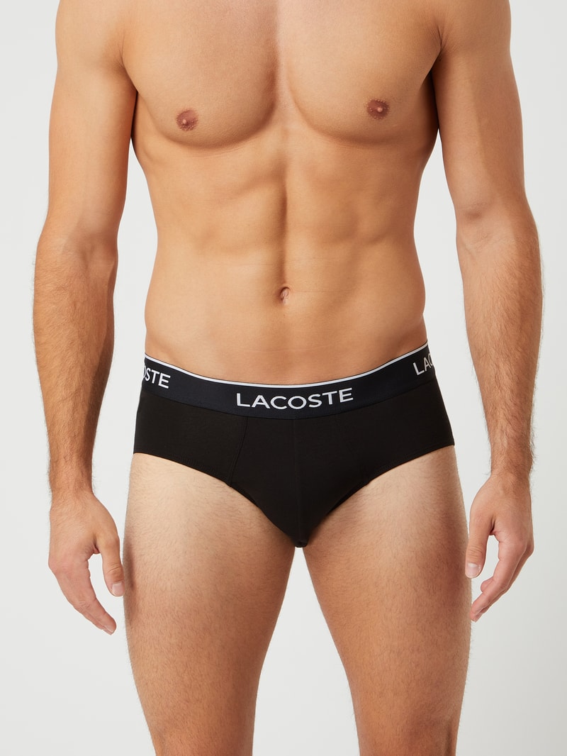 Slip mit Stretch-Anteil im 3er-Pack in schwarz
