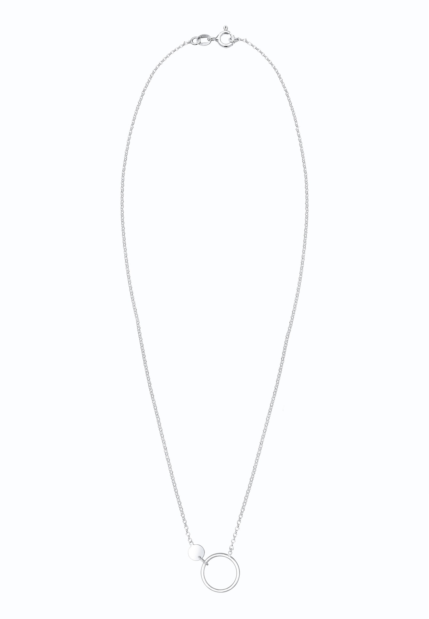 Elli Minimalista Kör Geo Medál Nyaklánc Női - (925/1000 Ezüst)