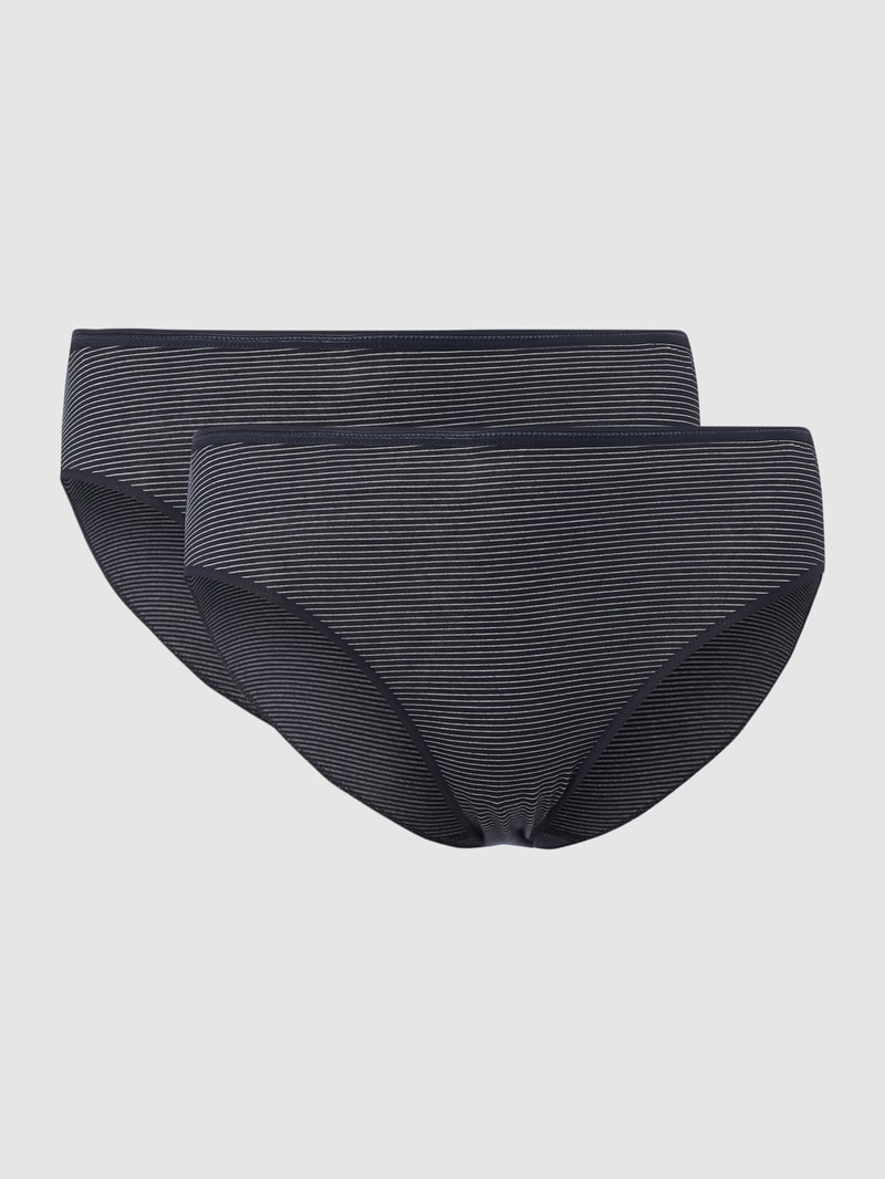 Slip mit Streifenmuster im 2er-Pack in dunkelblau