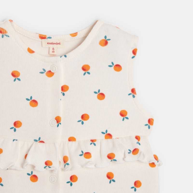 Combishort bébé fille à imprimés oranges Catimini