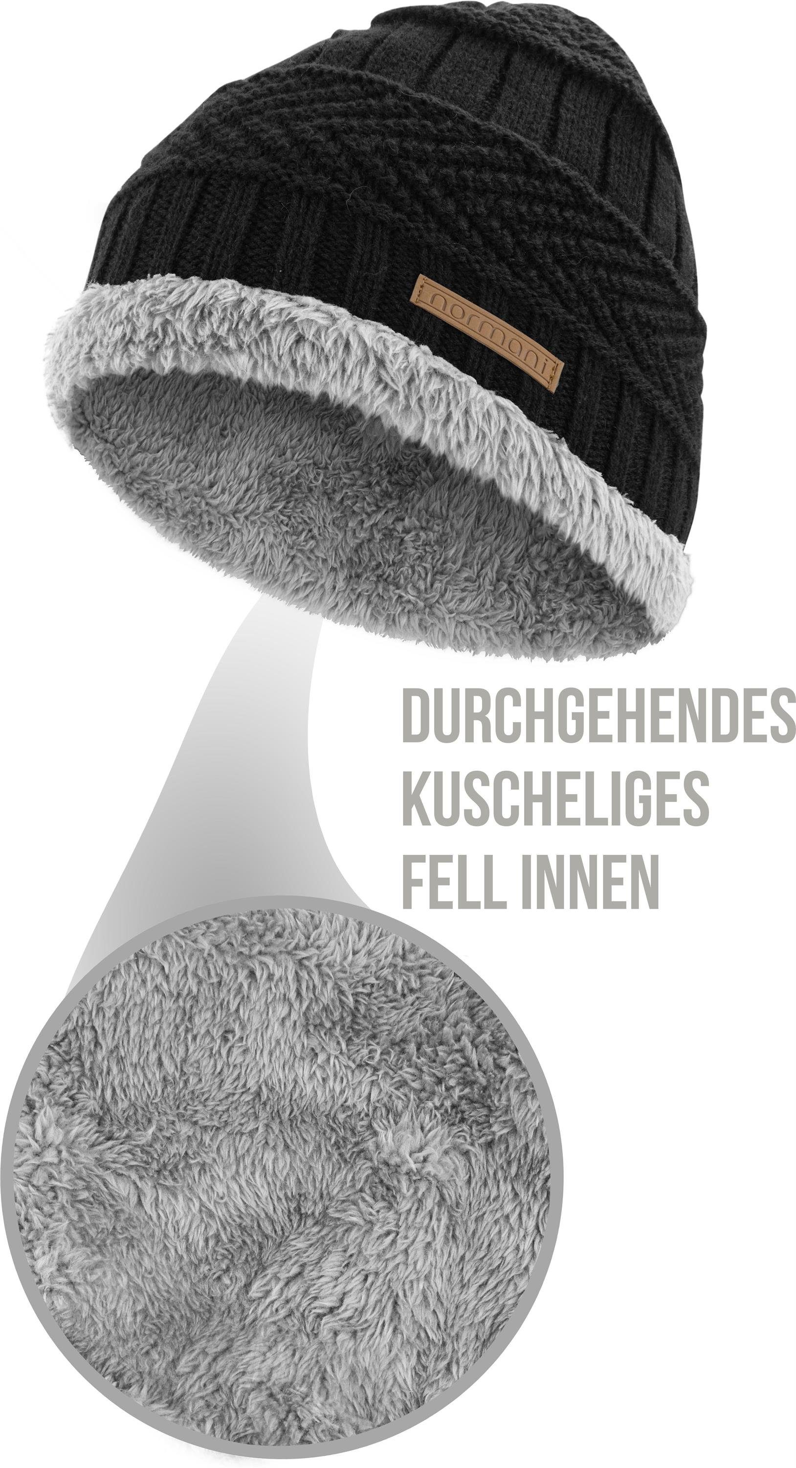 normani Strickmütze Winter Fellmütze Kebili