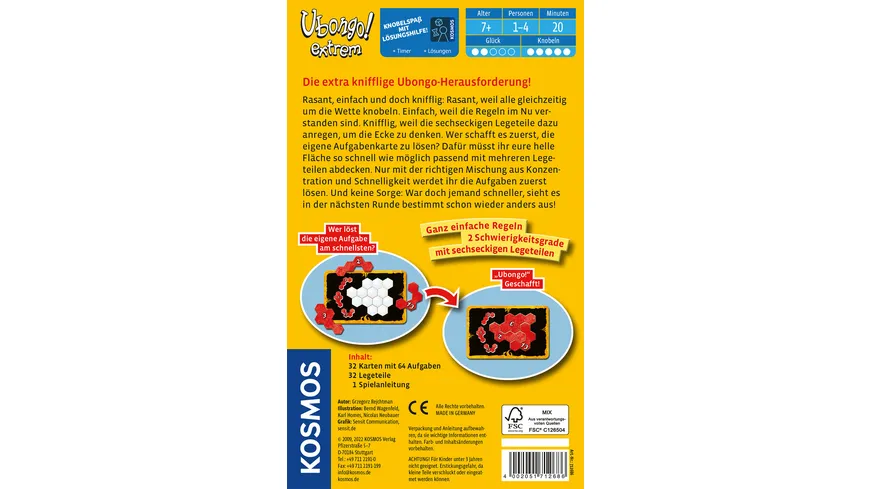 KOSMOS - Ubongo extrem - Mitbringspiel - Schnell gelegt - und flugs gewonnen!