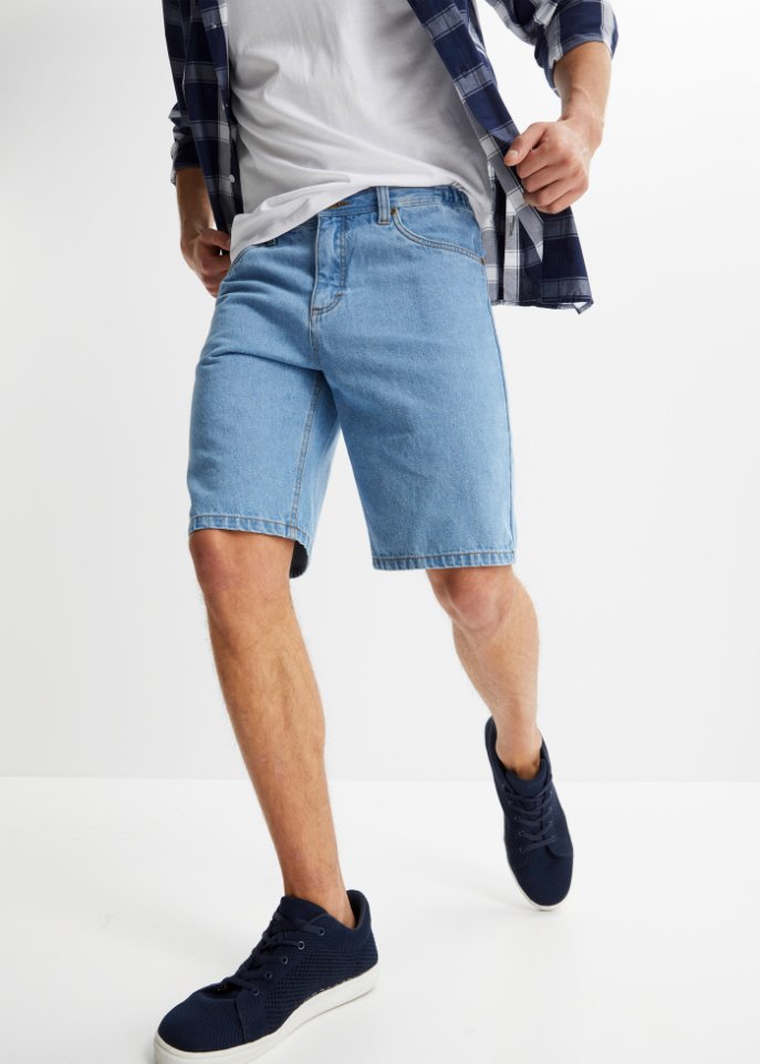 Jeans-Bermuda mit seitlichem Dehnbund, Classic Fit