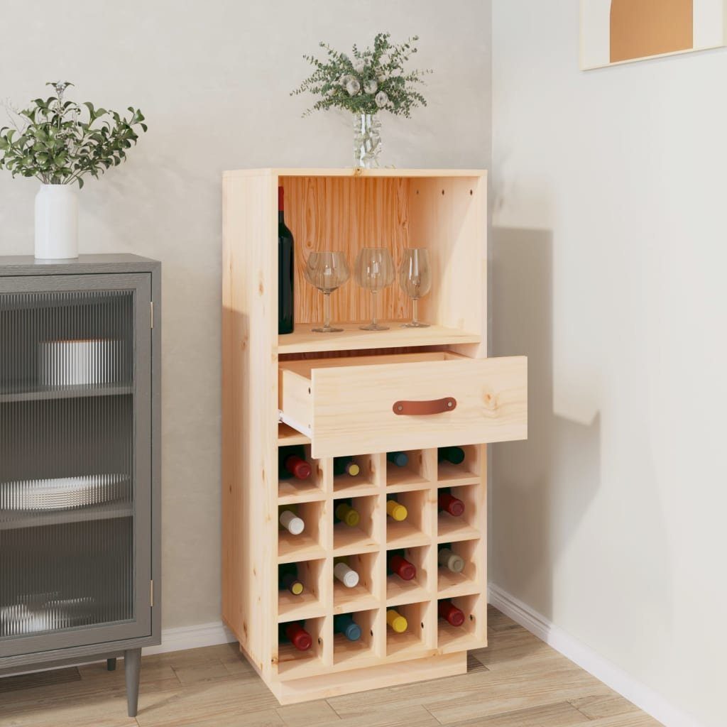 vidaXL Barschrank Weinregal 45x34x100 cm Massivholz Kiefer (1-St)