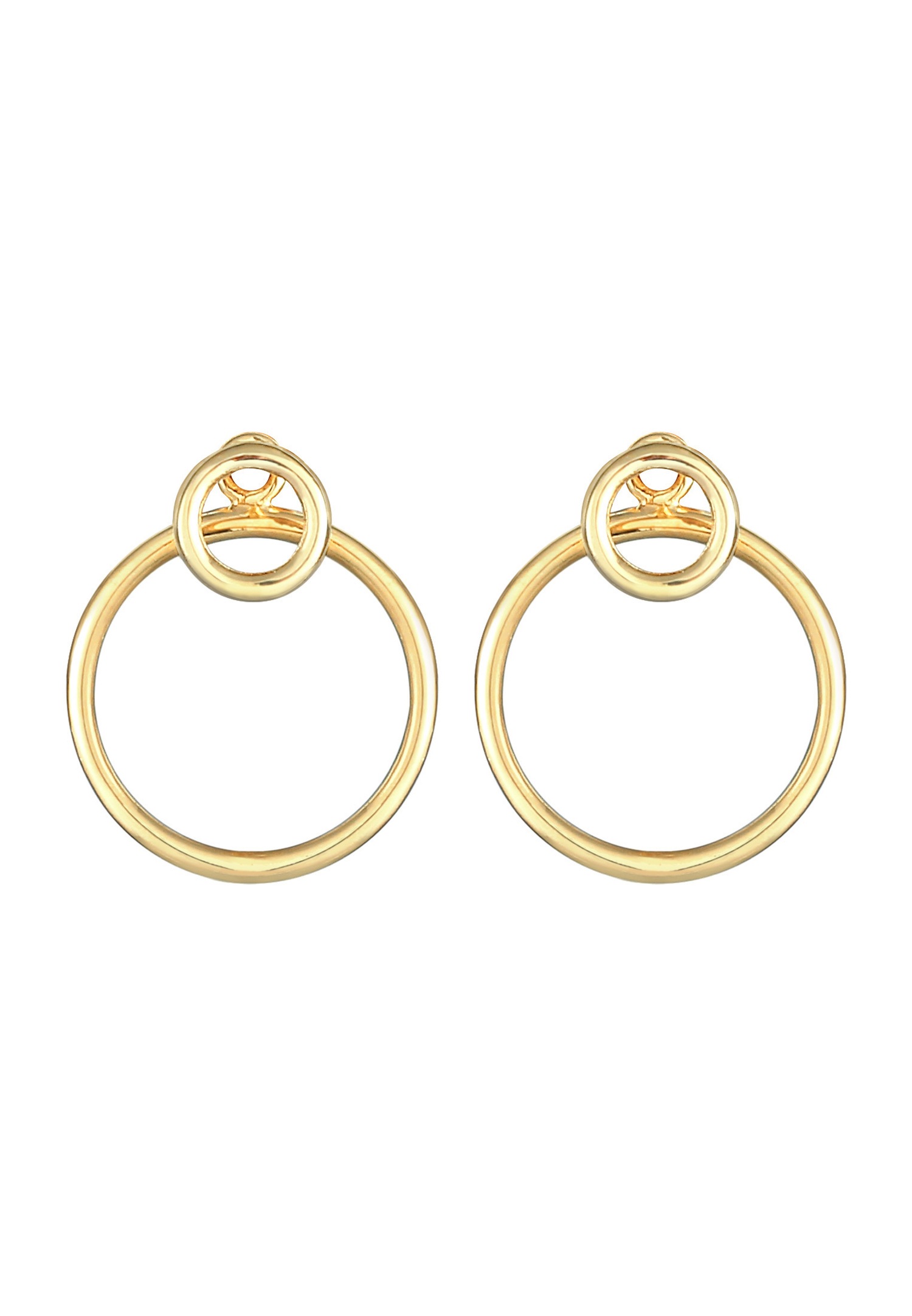Elli Ladies Circle Round Geo Trend Earrings in 925 Sterling Silver