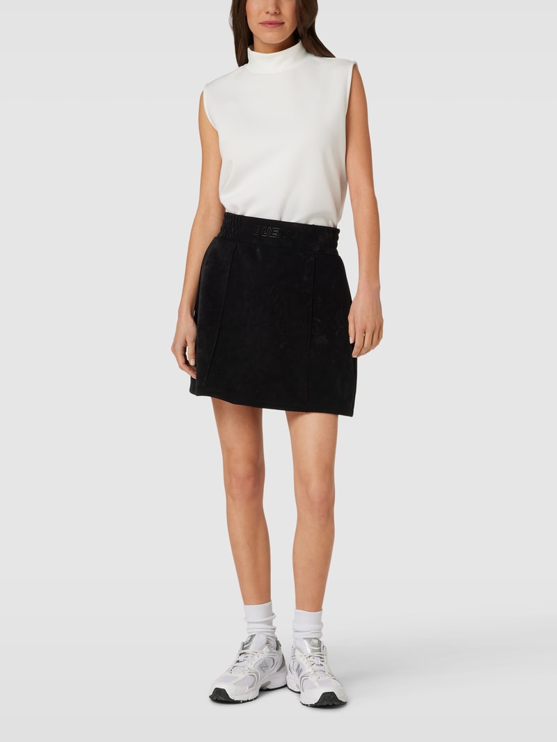 Minirock mit Label-Print Modell 'EUPHEMIA' in schwarz