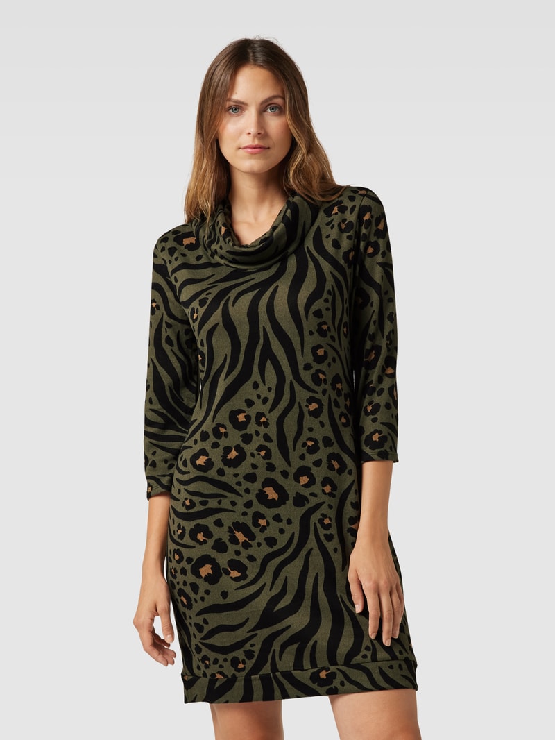 Minikleid mit Rollkragen in khaki