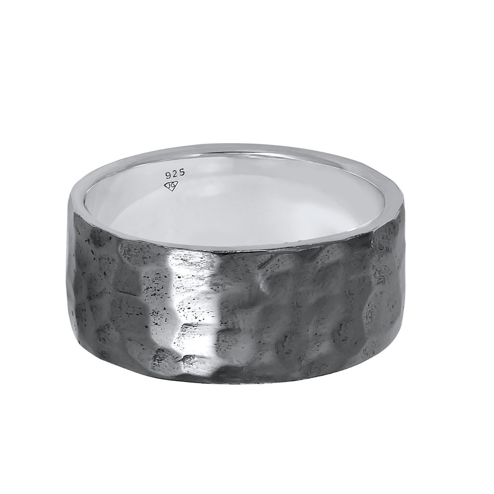 KUZZOI KUZZOI Bague Bague pour homme en argent sterling 925, martelée et massive. Bague