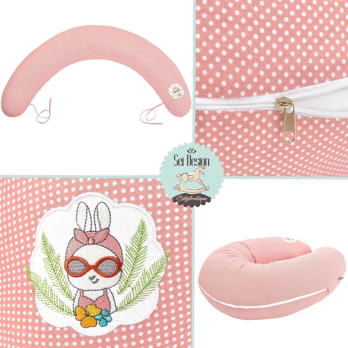 SEI Design Stillkissen Seitenschläferkissen Babynestchen mit EPS Mikroperlen, Schwangerschaftskissen mit Bezug, Bezug 100% Baumwolle