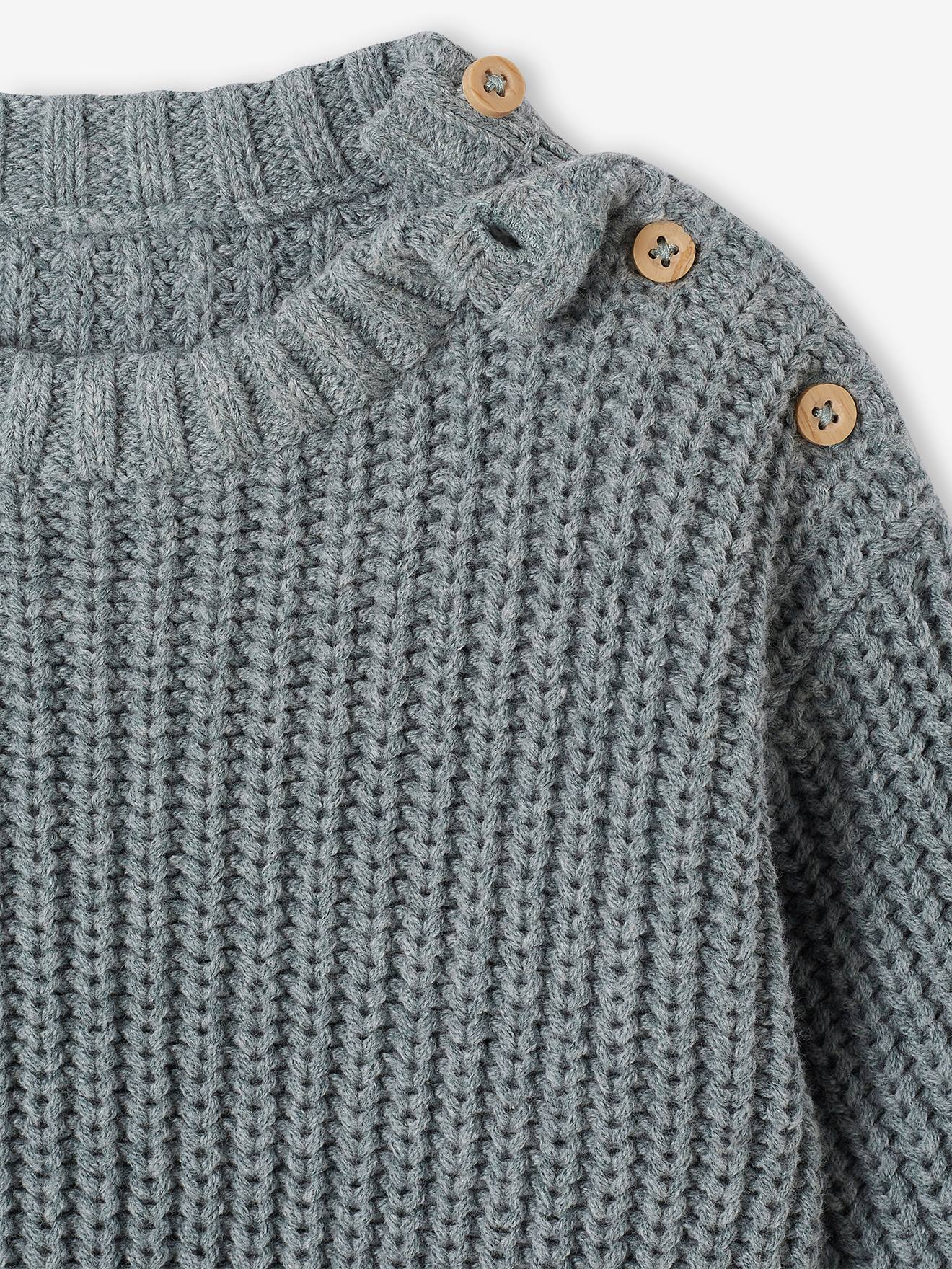 Pull en côte perlée bébé écru